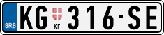 License plate of Serbia, Cars
