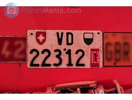 VD 22312, License plate without vehicle