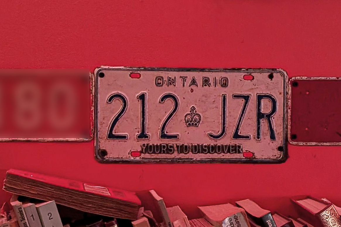 212-JZR, License plate without vehicle 