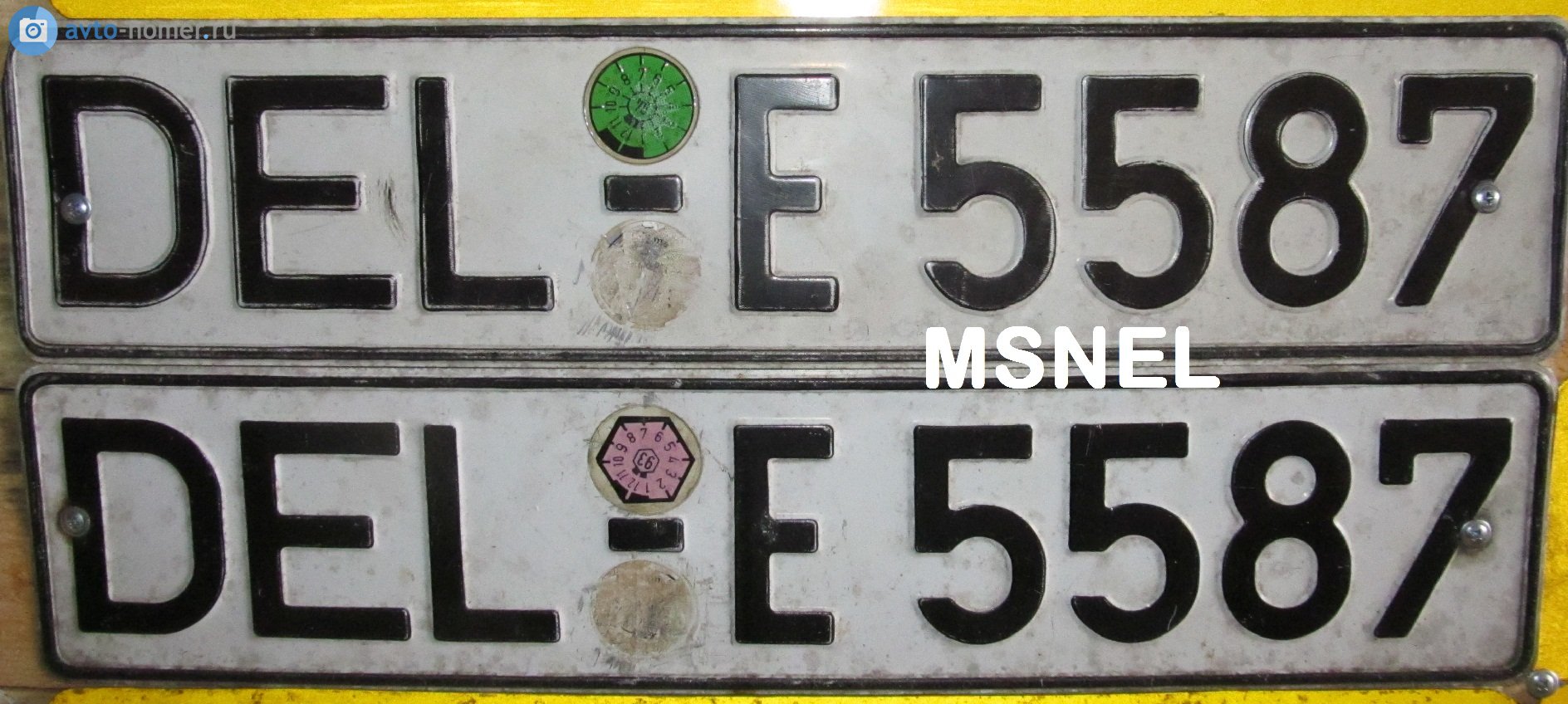 DEL E 5587, License plate without vehicle 