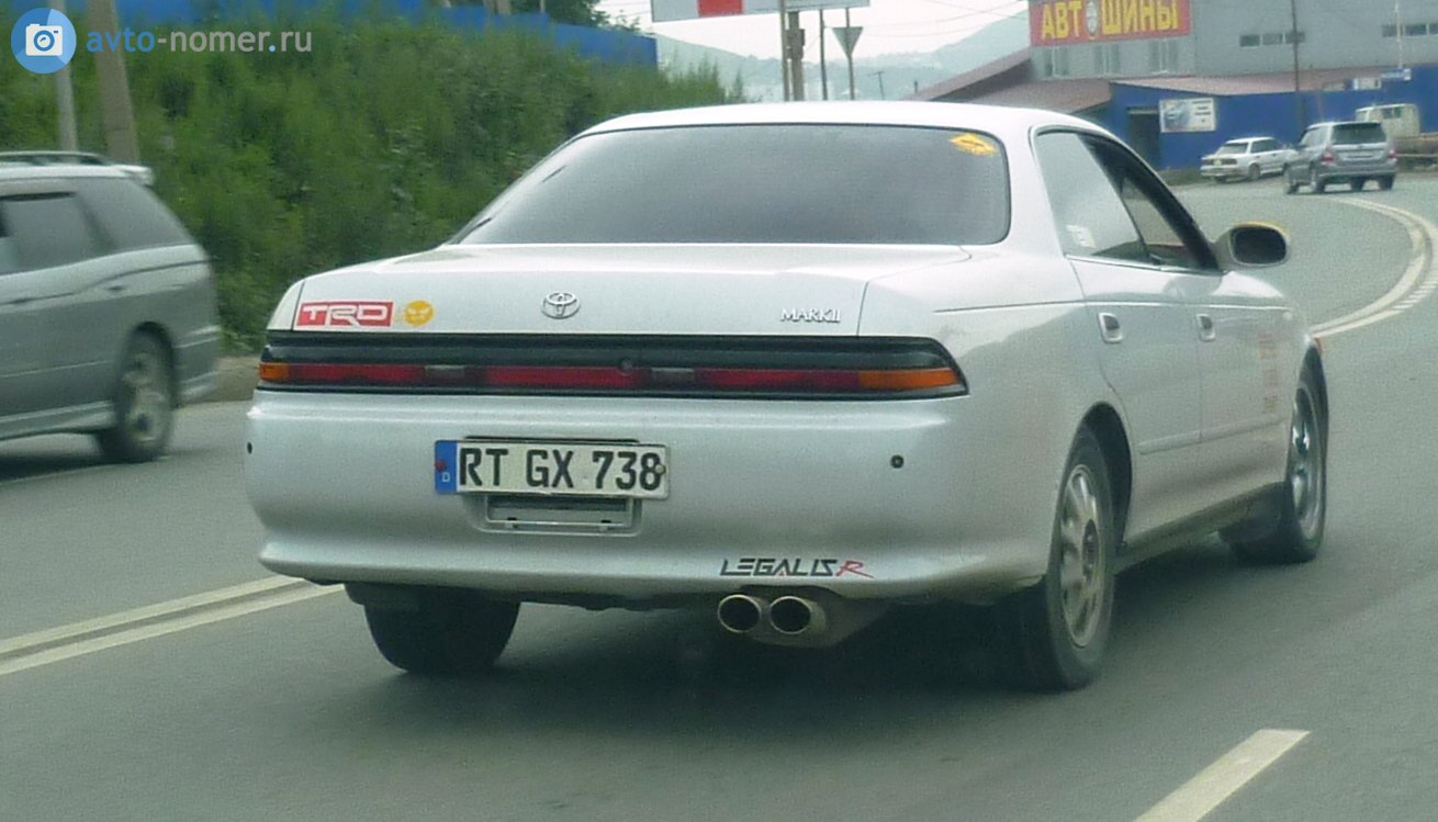 RT GX 738, License plate without vehicle 