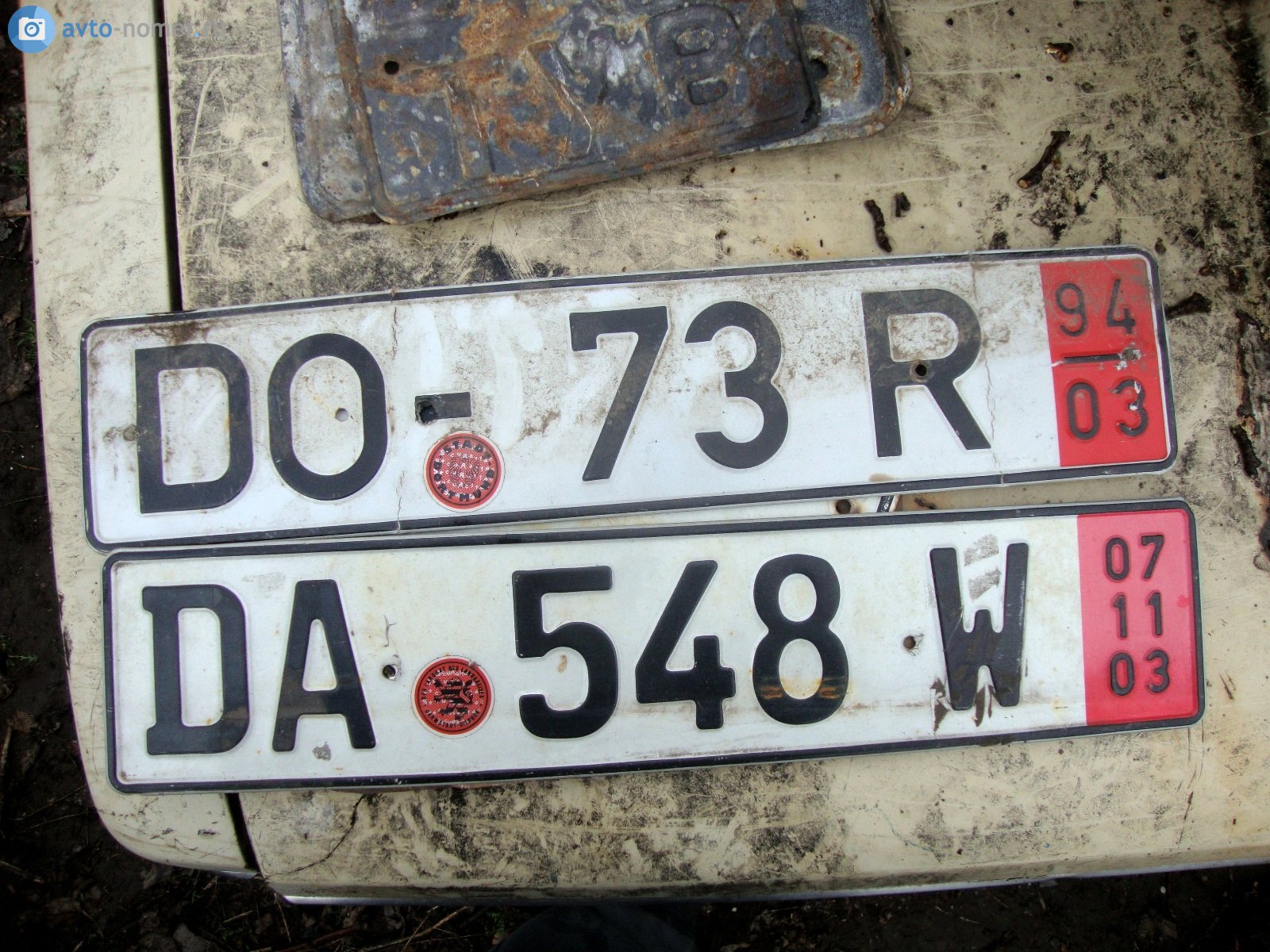DA 548 W, License plate without vehicle 