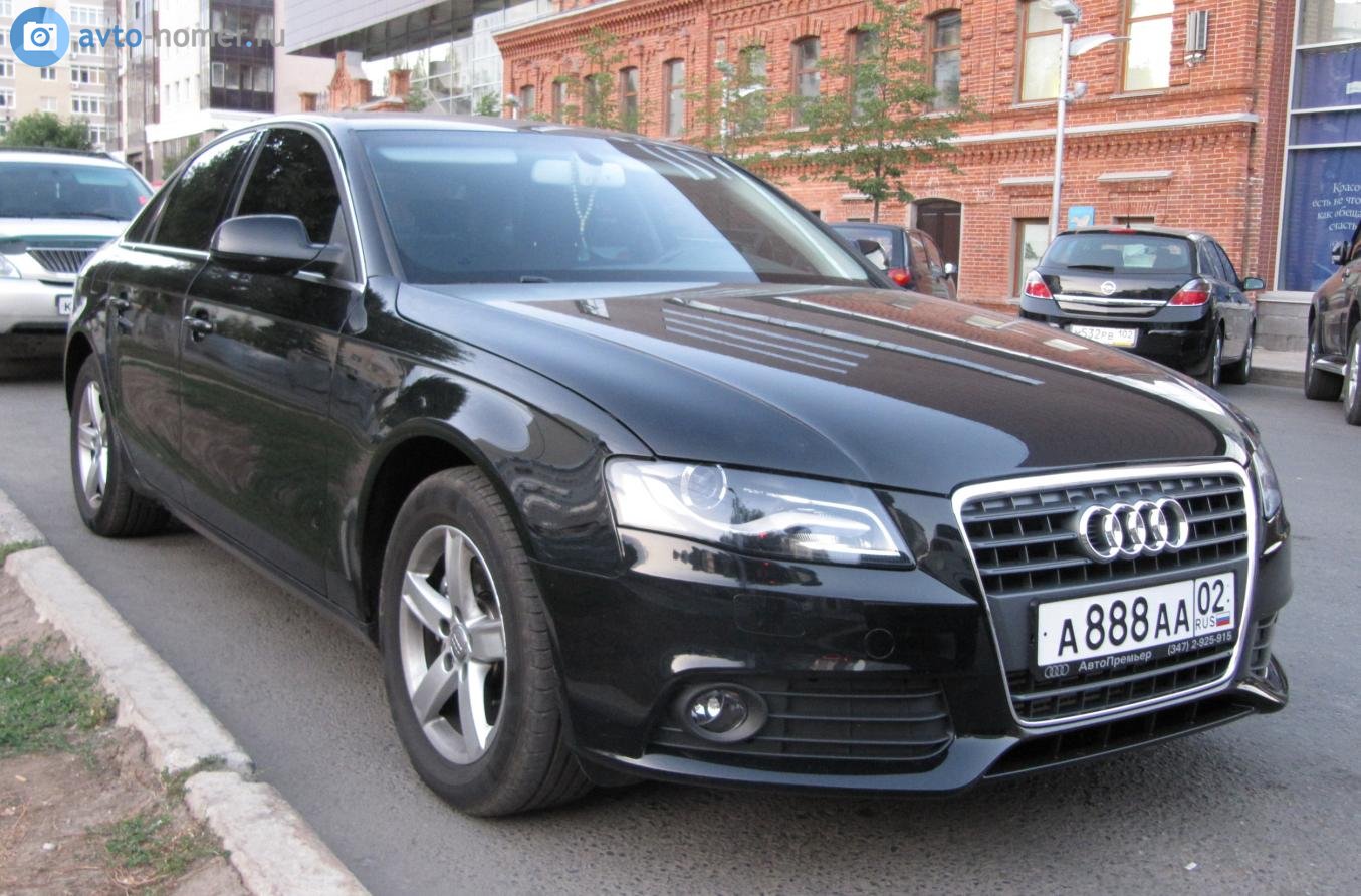 а 888 аа 02, Audi A4 4th gen Sedan (B8/8K2), 2007–2012