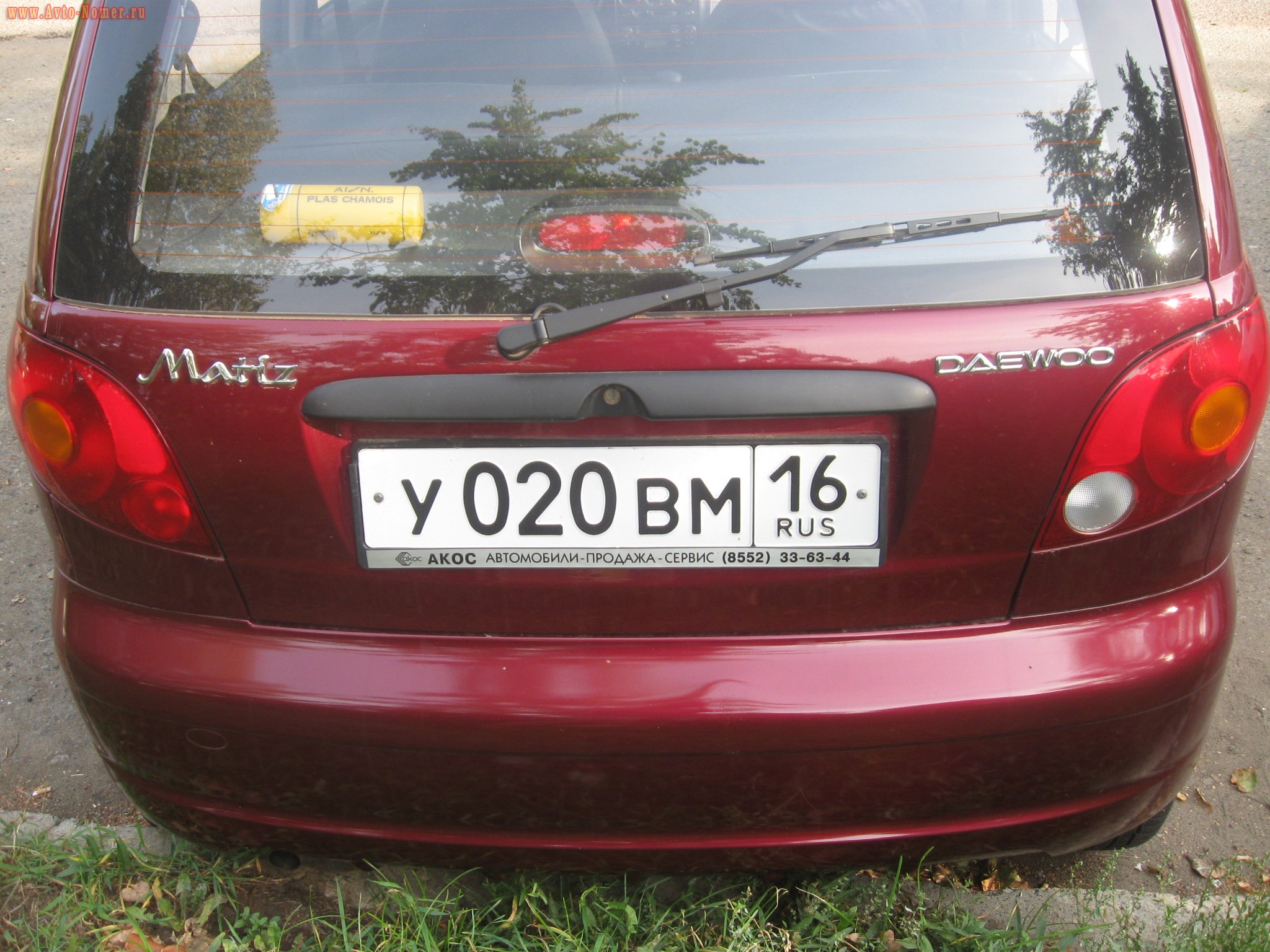 у 020 вм 16, Daewoo Matiz 1st gen (M150), facelift, 2000­–2011  (­–2015 for CIS-market)