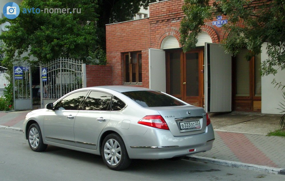 в 333 ос 23, Nissan Teana 2nd gen (J32), 2008–2014 (–2019 for TW-market)