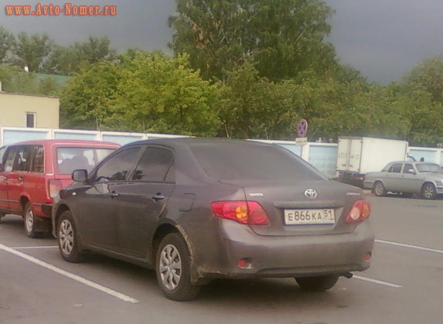 е 866 ка 51, Toyota Corolla 10th gen (Altis) Sedan (E140/E150), 2006–2013 (–2020 for ZA-market)