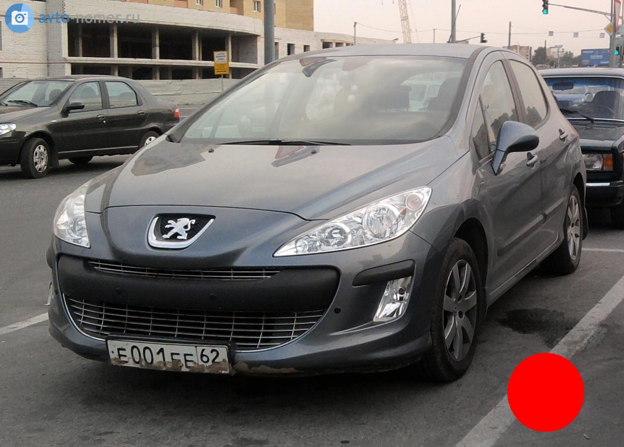 е 001 ее 62, Peugeot 308 1st gen 5-door Hatch (T7), 2007–2010 (don't set)