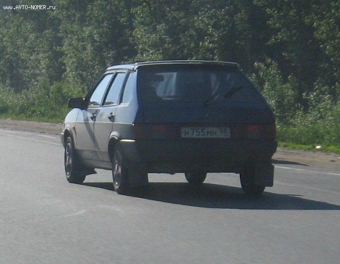н 755 мн 98, Lada (VAZ) 2109 2109 Спутник (Samara/Forma/Sputnik), 1987–2004 (–2011 for others)