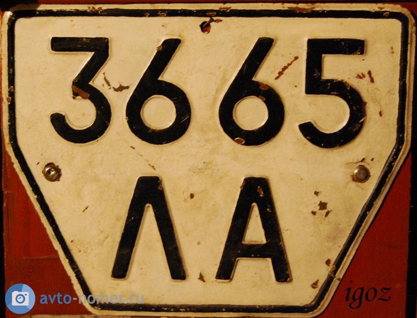 3665 ЛА, License plate without vehicle 